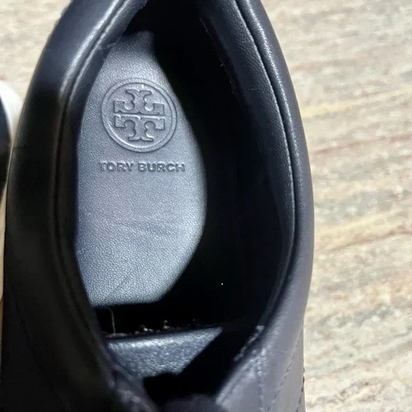 Tory Burch black leather sneakers